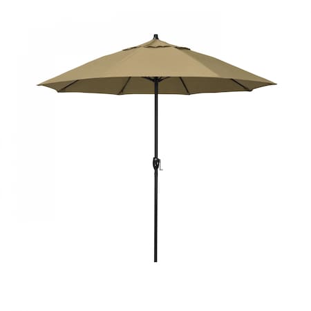 7.5' Bronze Aluminum Market Patio Umbrella, Olefin Straw
